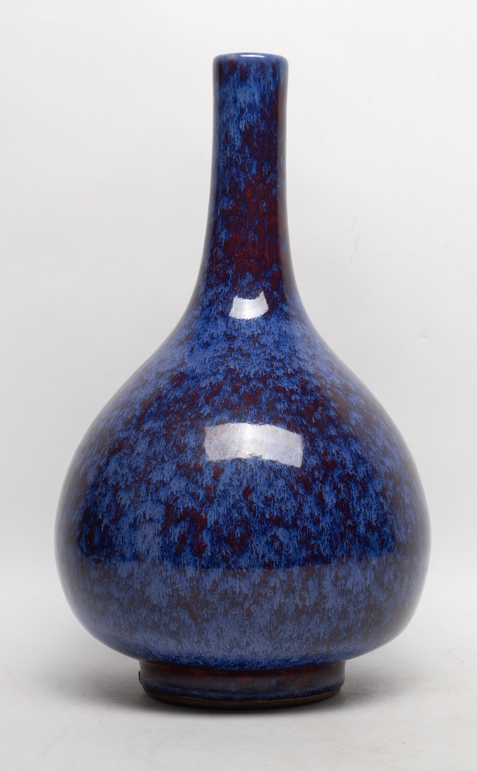 Chinese Flambe Glazed Porcelain Vase: Chinese flambe glazed porcelain vase. Approx. 13.4*7.8 inch.