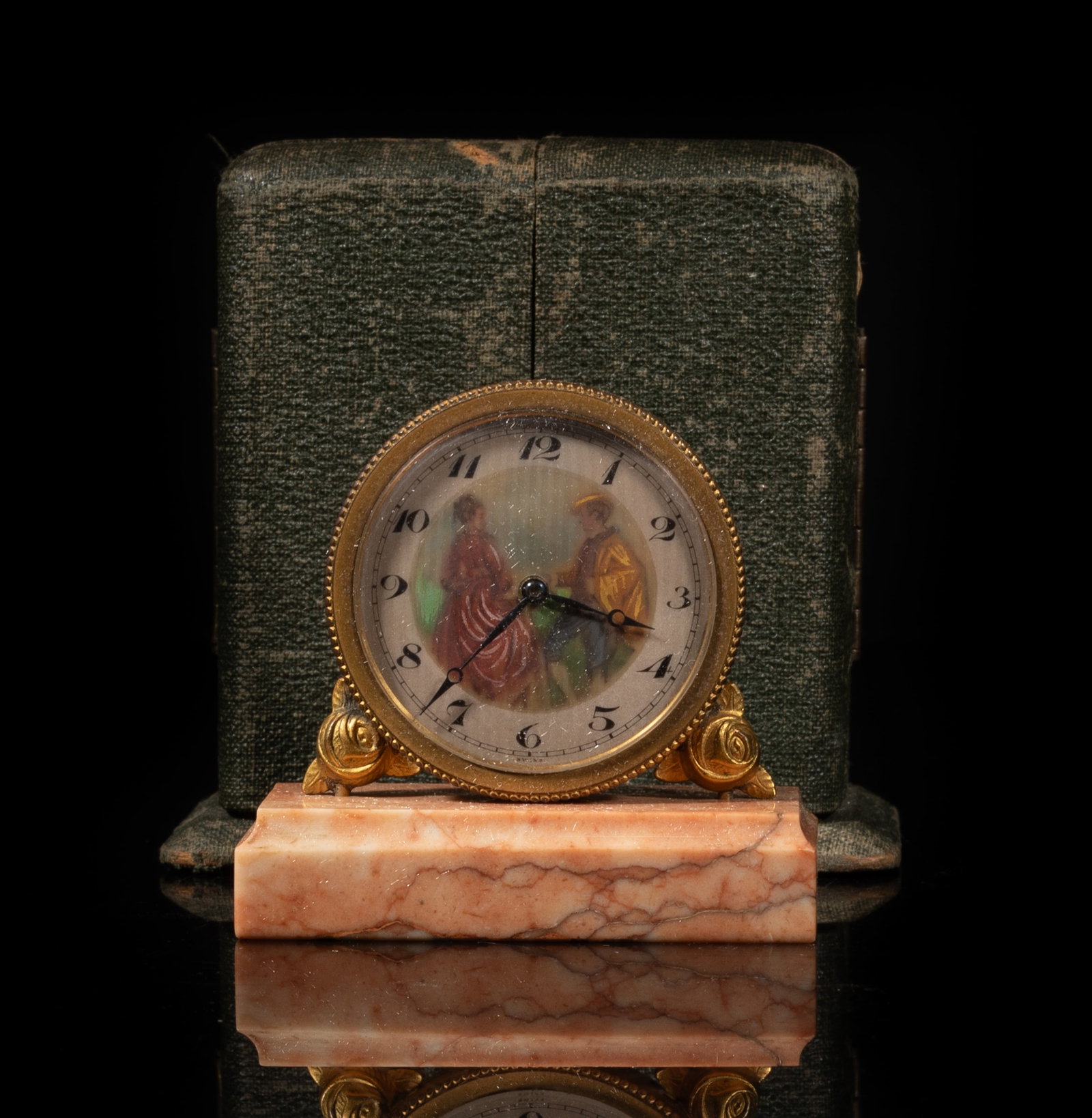 Antique Swiizterland Miniature Travel Clock (1 of 8)