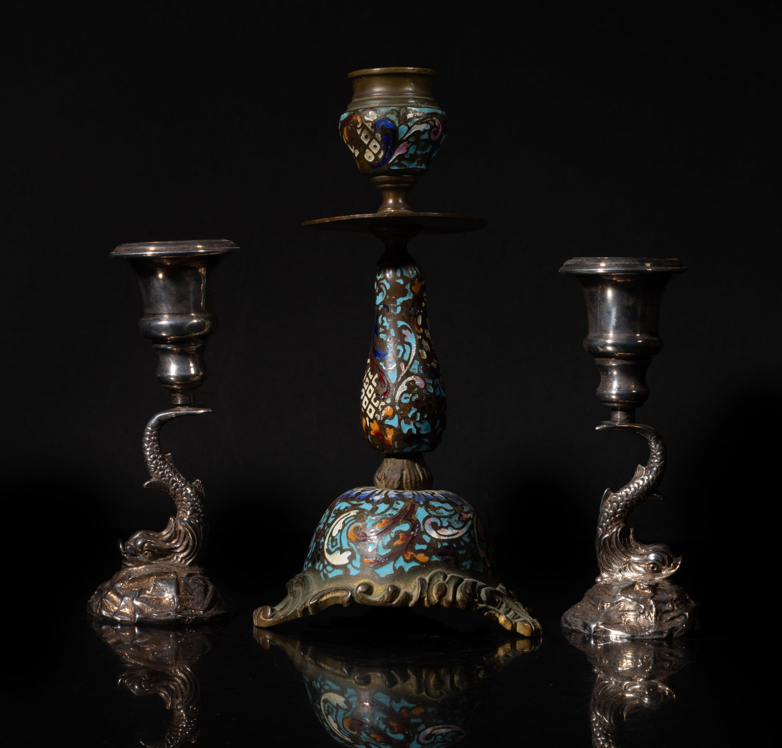 Antique France Enameled, Silver Plated Ware (1 of 11)