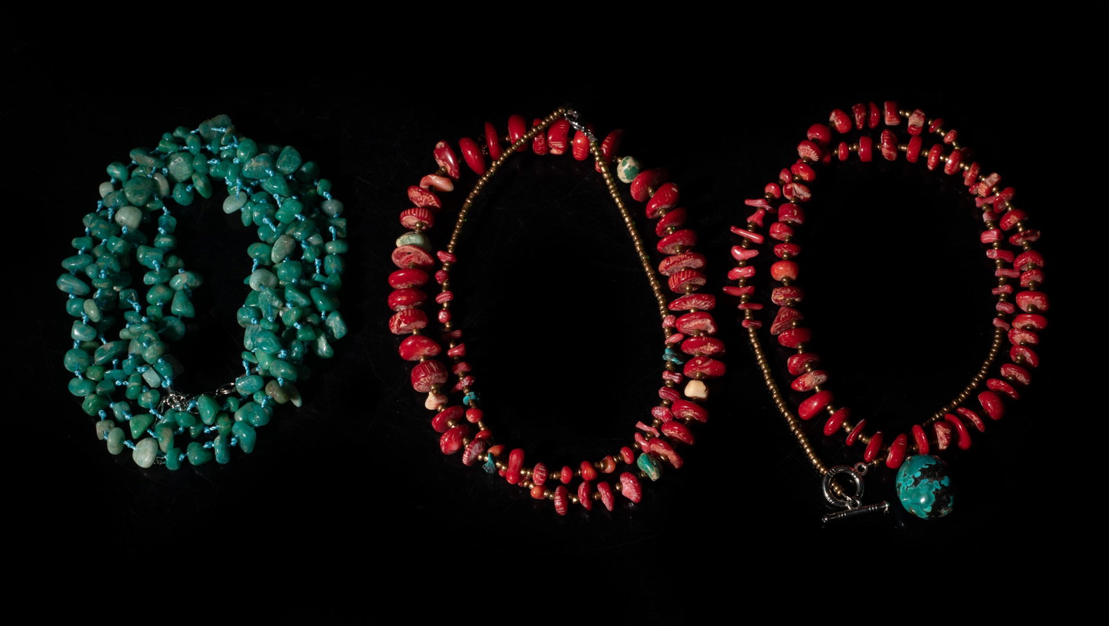 Vtg. American Indian Type Gemstone Necklaces (1 of 10)