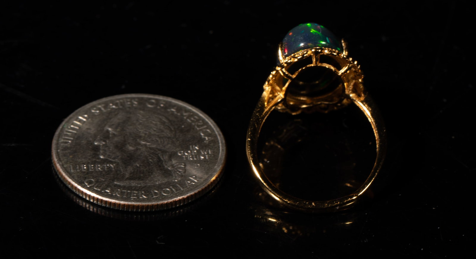 Rare Fire Opal Stone Ring - 2