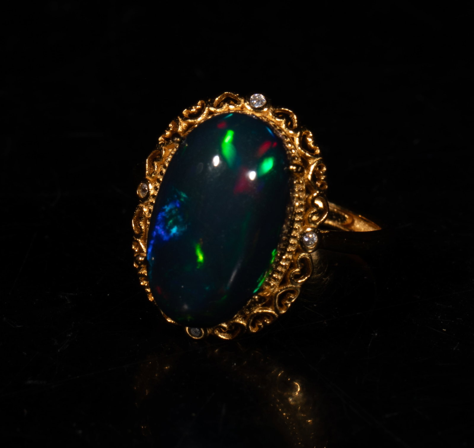 Rare Fire Opal Stone Ring - 3