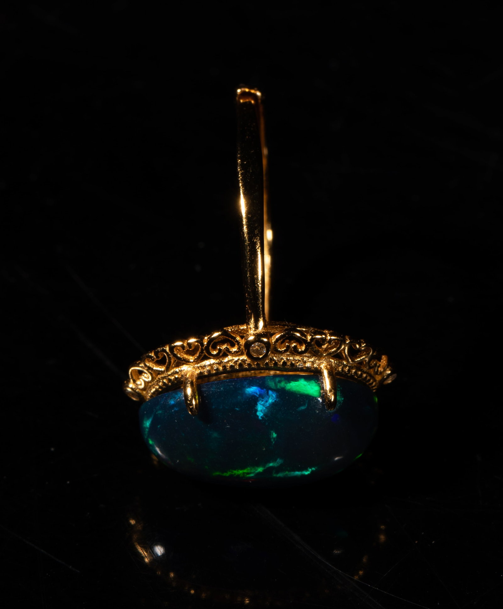 Rare Fire Opal Stone Ring - 6
