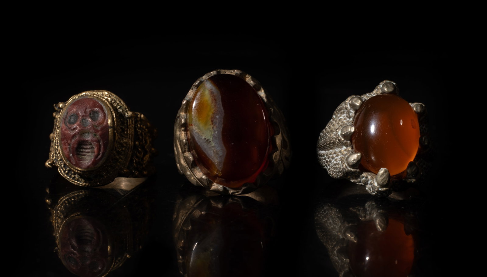 Three Antique Early 1900s W Asian Large Rings (1 of 11)