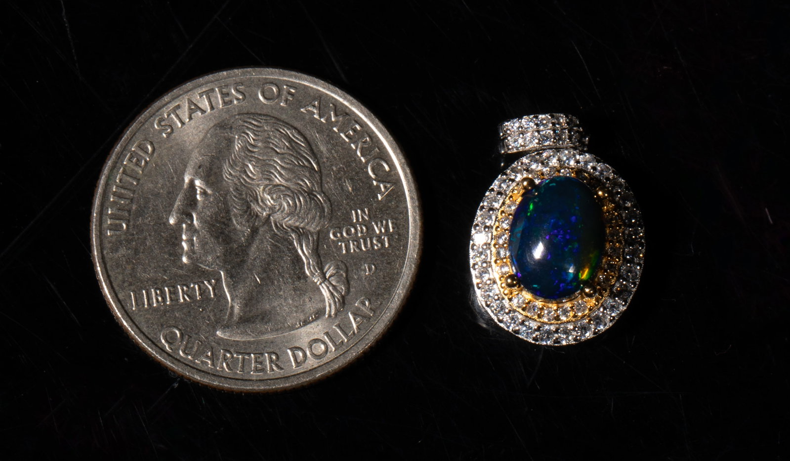 Rare Fire Opal Stone Pendant - 2