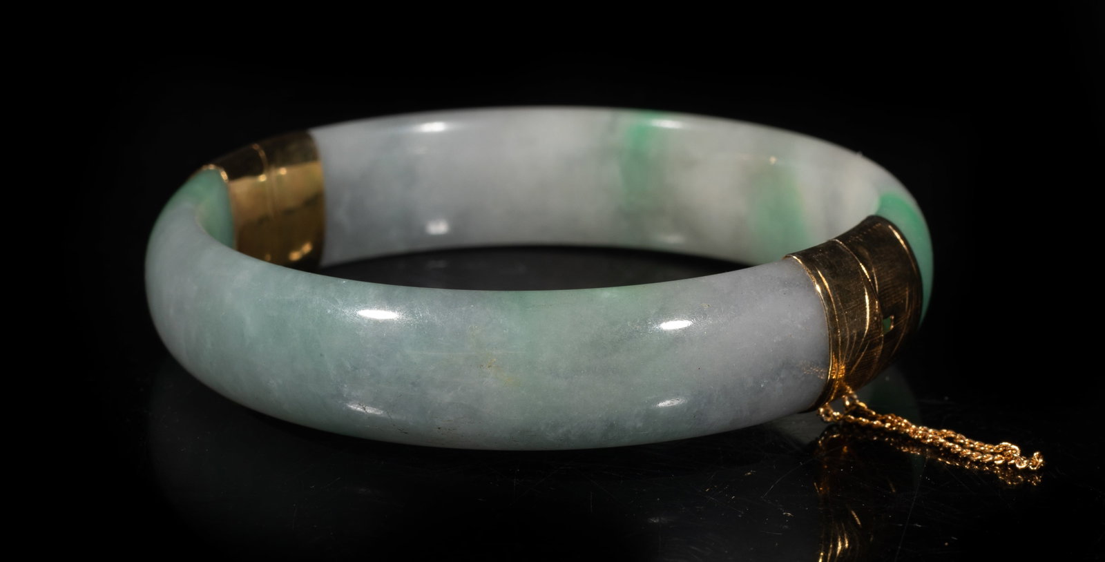 Chinese Jade Jadeite, Gold Bangle (1 of 10)