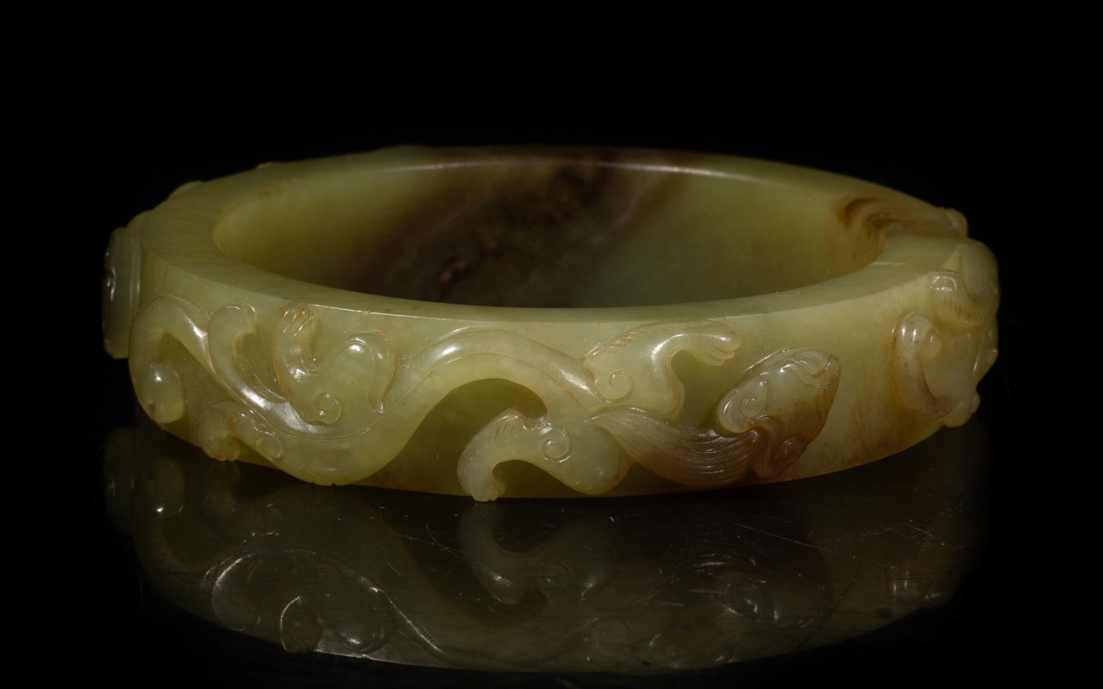 Chinese Russet Jade Dragon Bangle (1 of 10)
