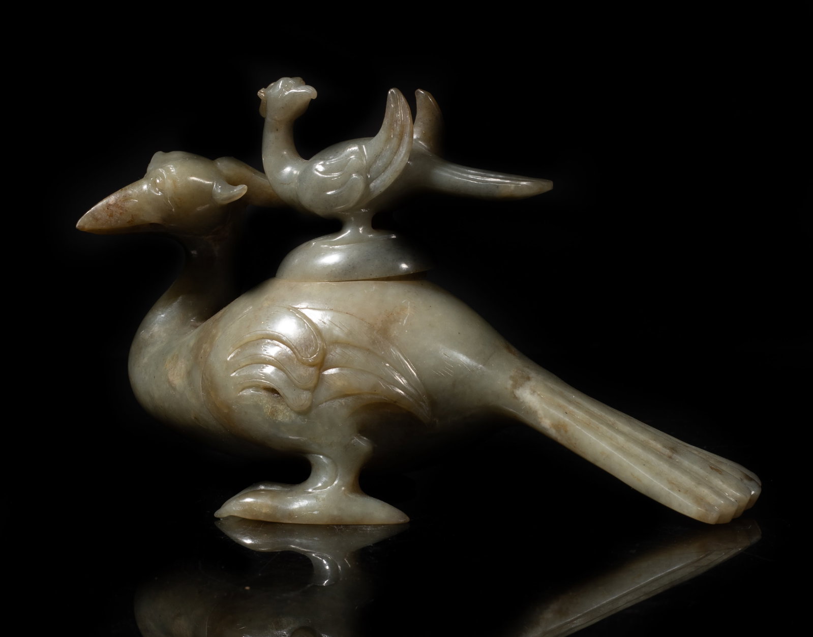 Estate Chinese Jade Carved Sculpture of Bird (1 of 13)