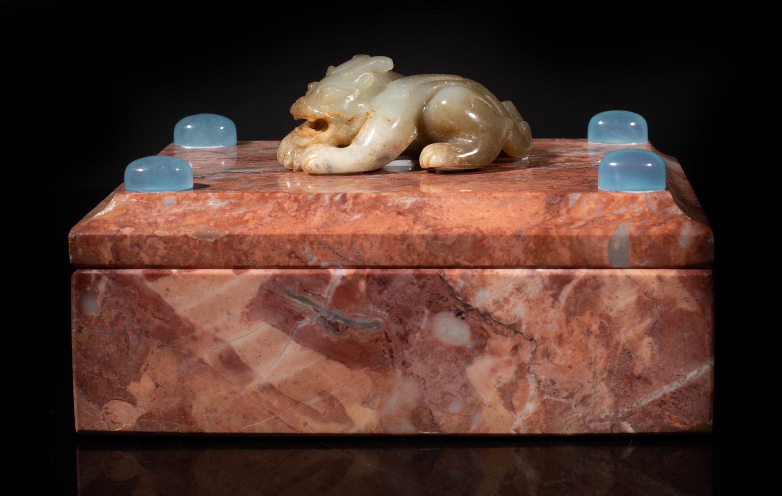 Chinese Export Jade, Aqua, Stone Box (1 of 13)