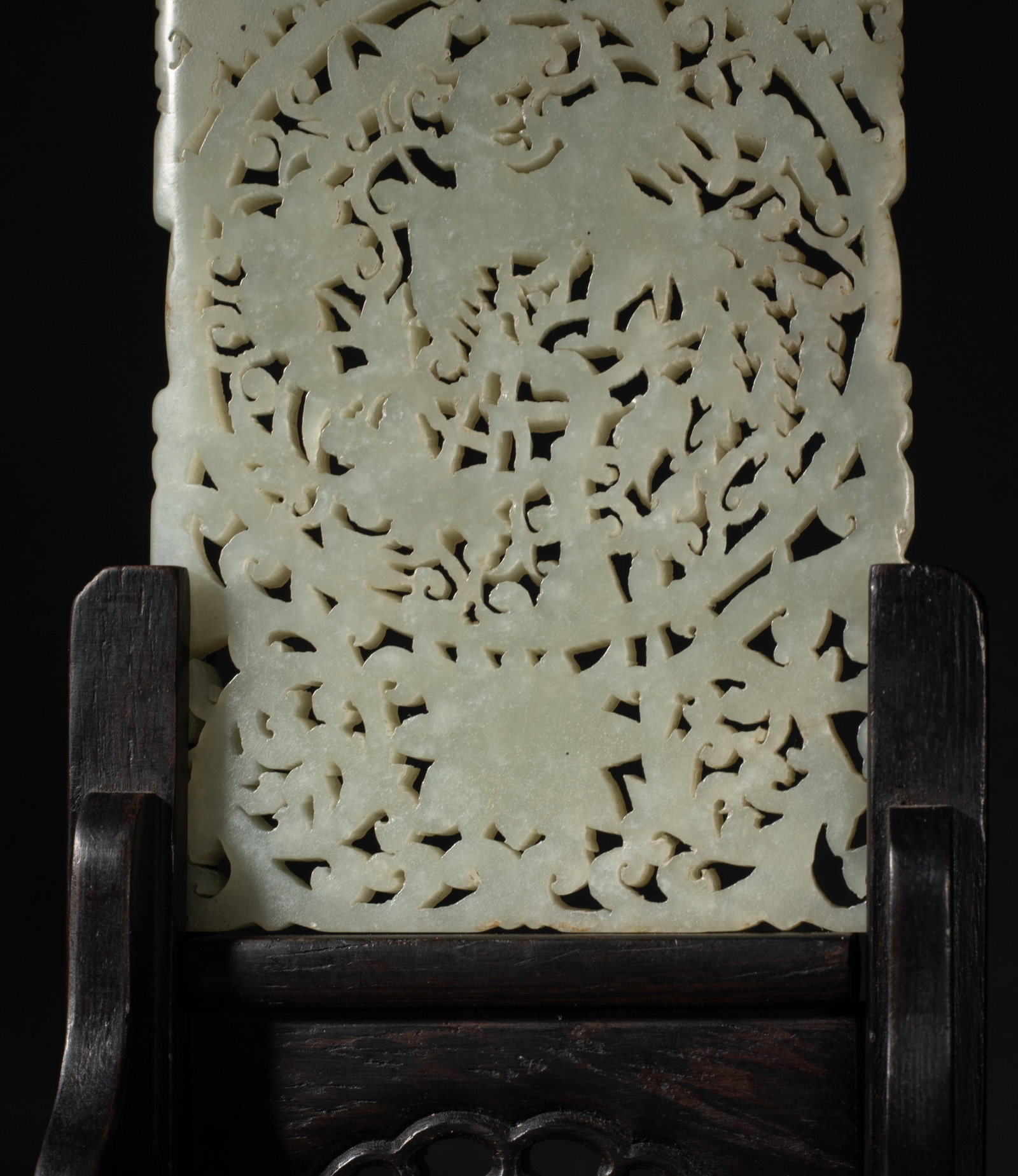 Chinese Jade Carved Table Screen - 11