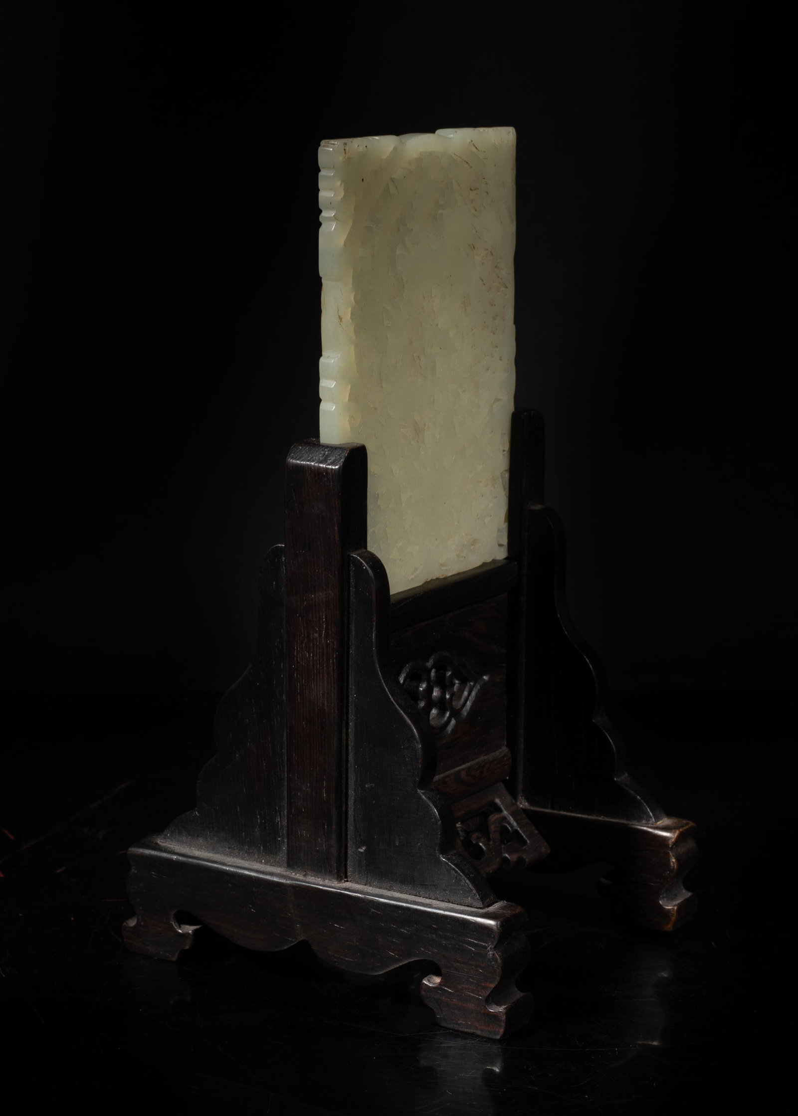 Chinese Jade Carved Table Screen - 3