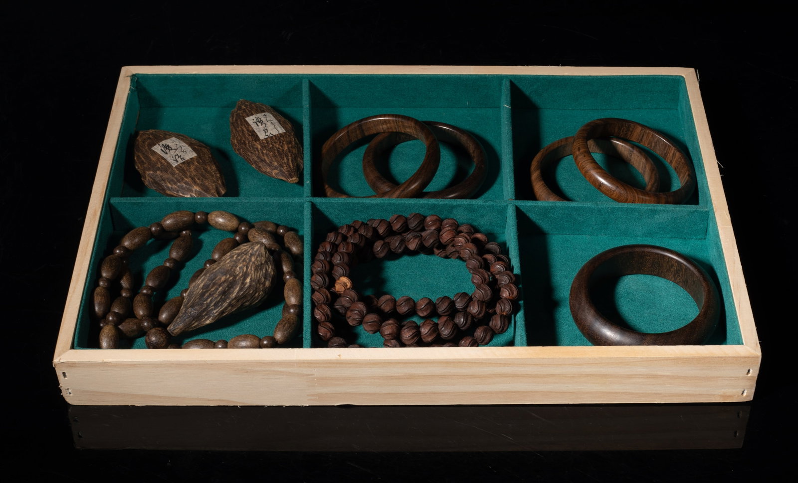 Chinese Agarwood Nuggets, Bangles, Necklace (1 of 12)