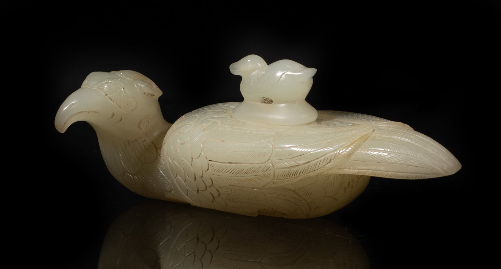 Unusual Chinese Jade Carved Covered Water Pot (1 of 12)
