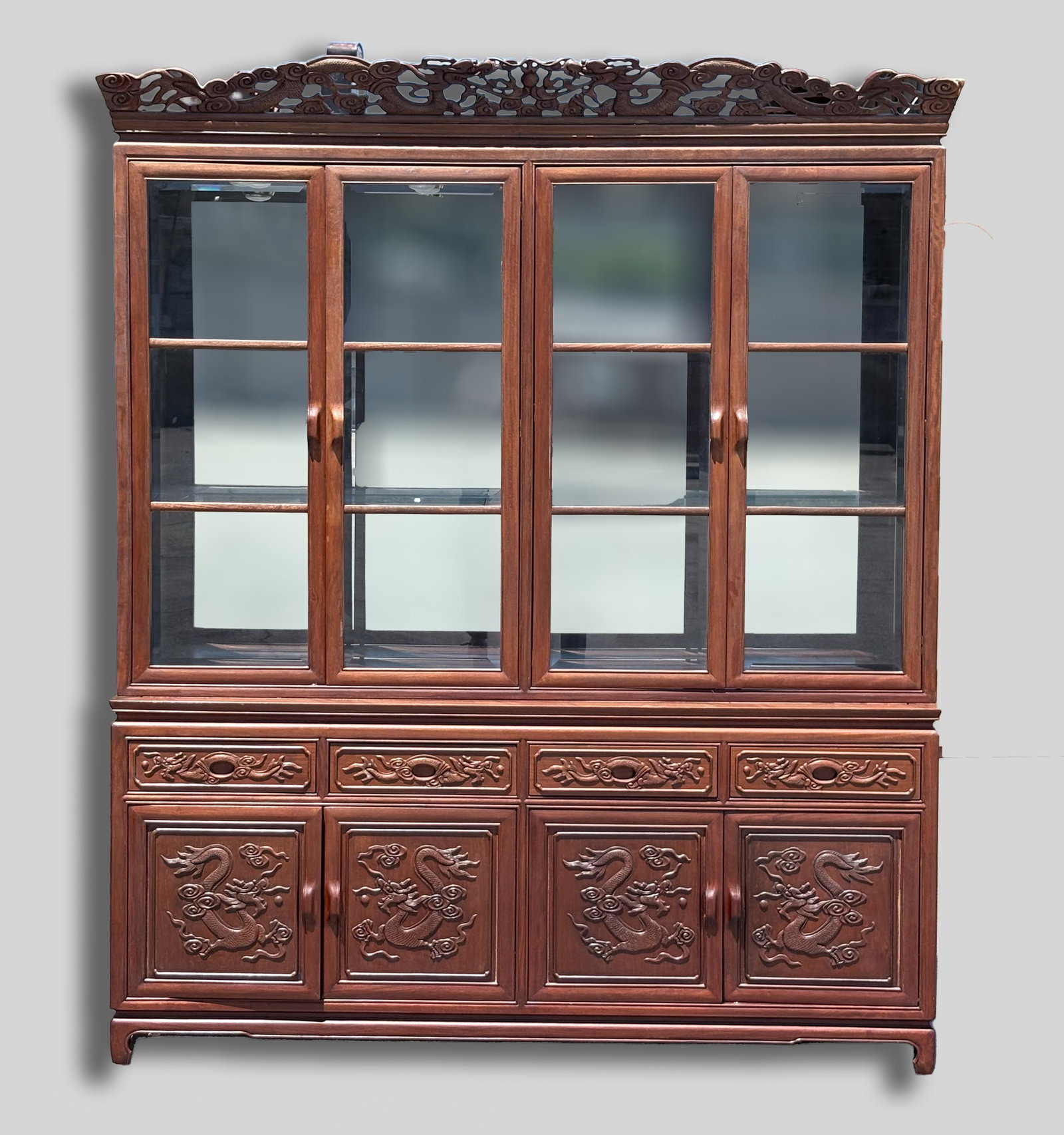 Vintage Chinese Hardwood Curio Cabinet (1 of 11)