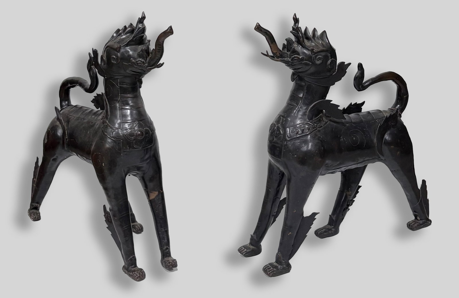 Two Heavy S Asian 17-18th Bronze Sculptures (1 of 10)