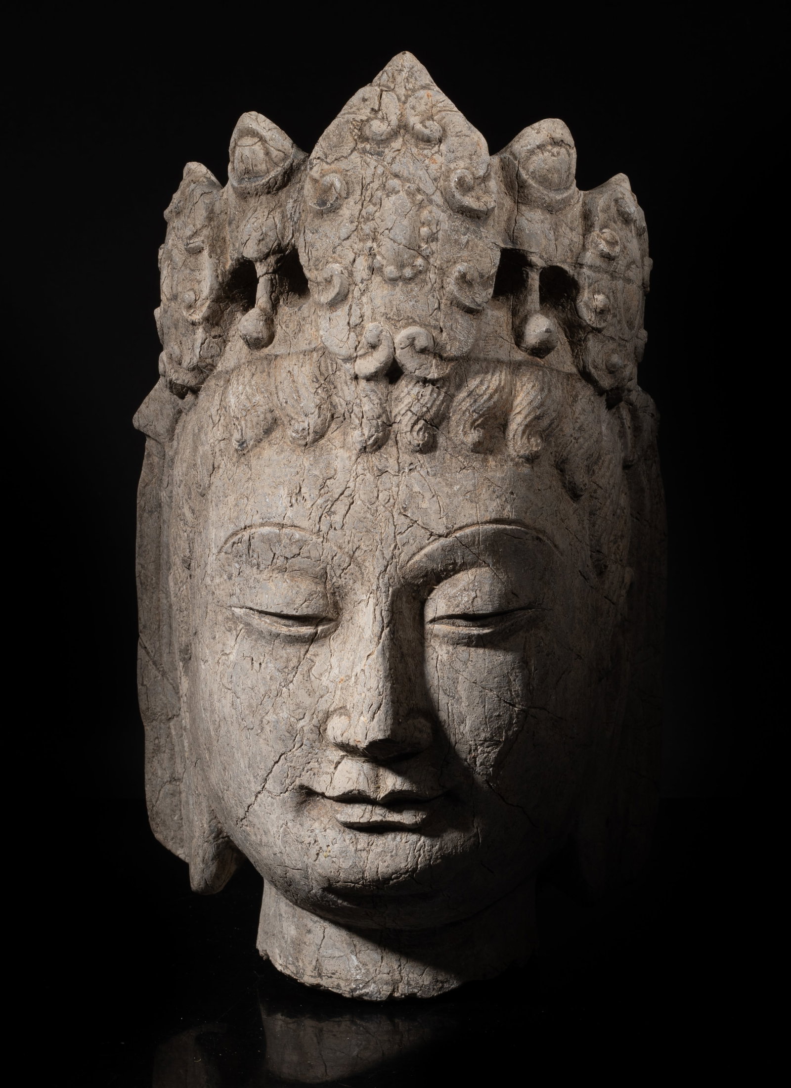 Chinese North & South Type Stone Buddha Head (1 of 11)