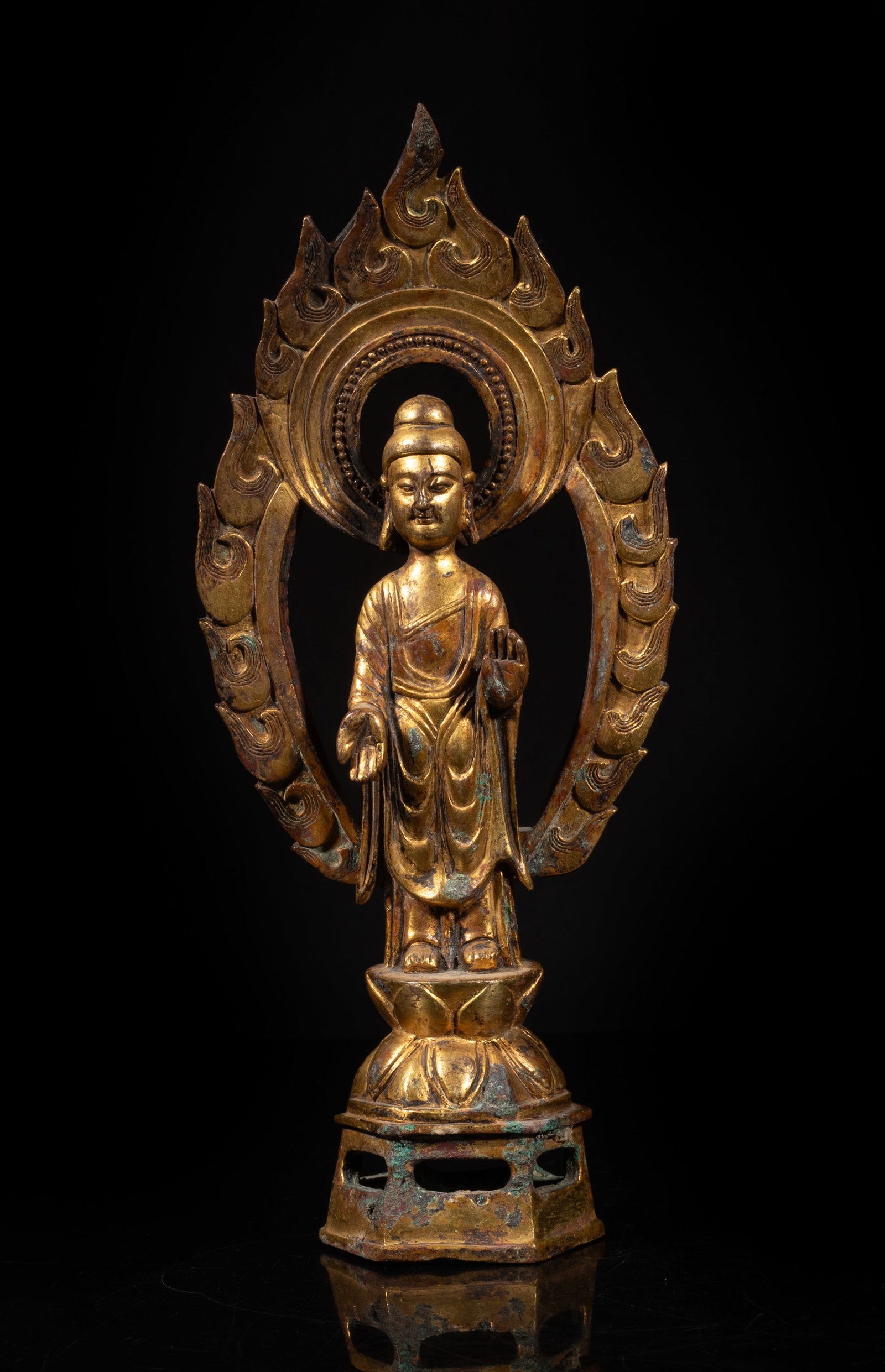 Chinese Gold on Bronze Sculpture of Buddha (1 of 9)