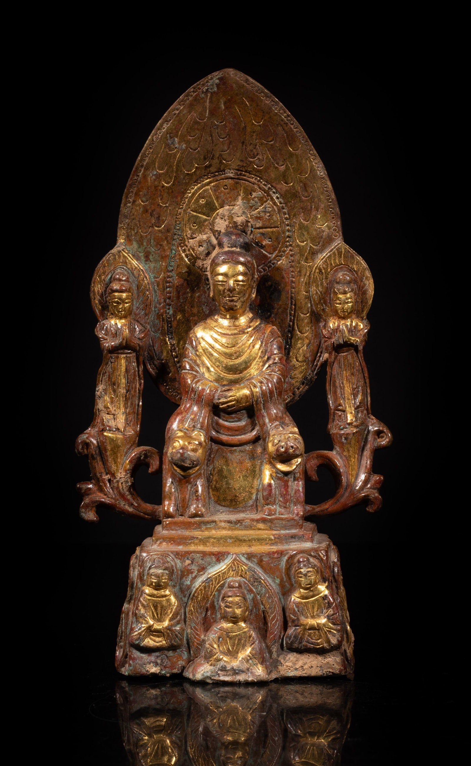 Chinese Early Type Gold on Bronze Buddha (1 of 10)