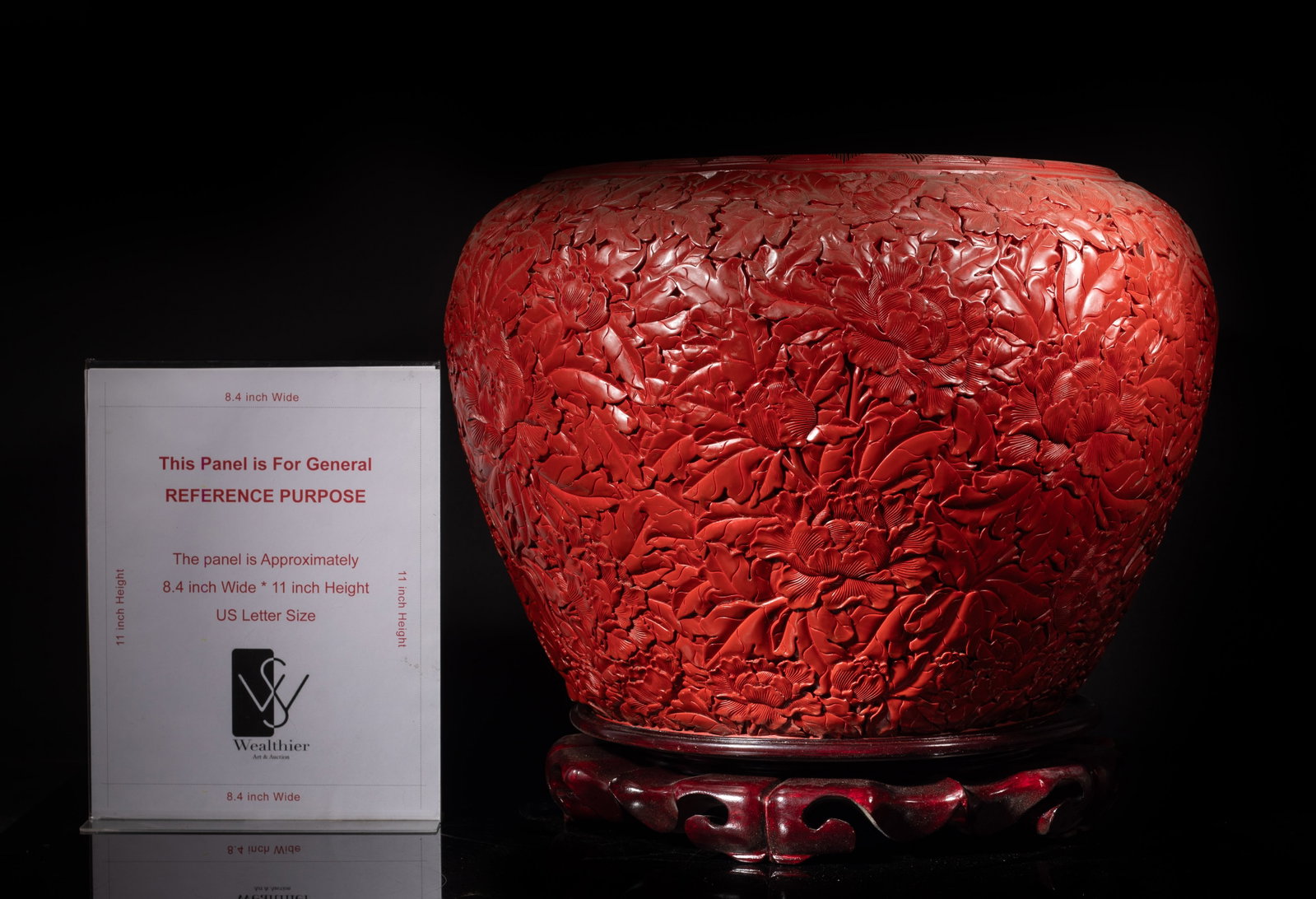 Large Massive Chinese Export Cinnabar Pot - 2
