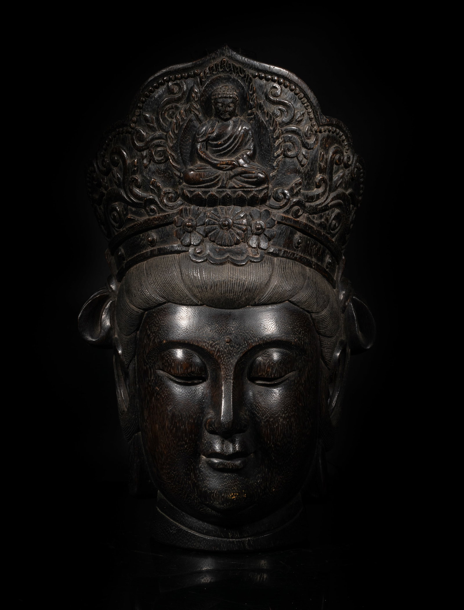 Large Chinese Agarwood Buddha Head Sculpture (1 of 10)