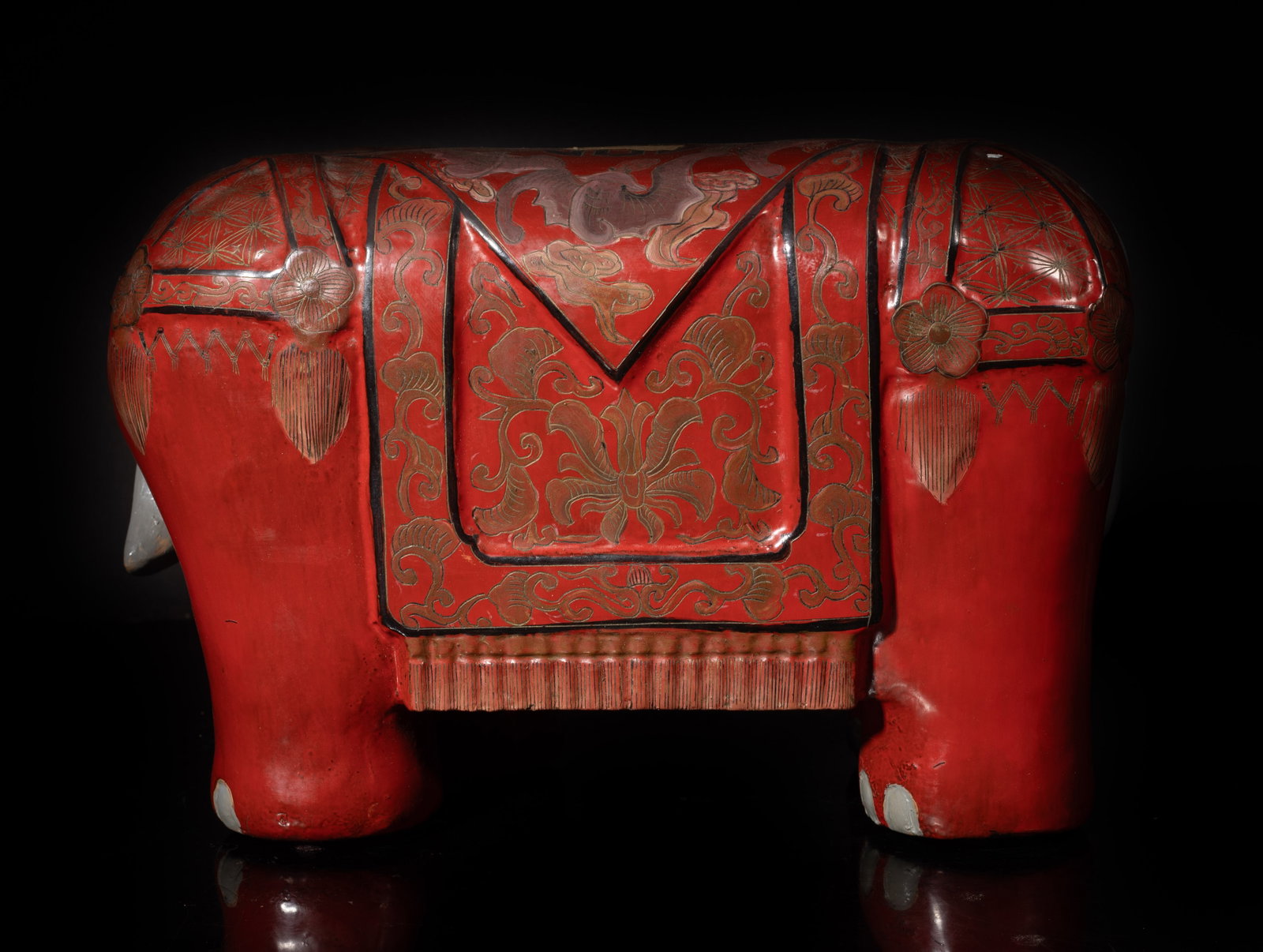 Two Chinese Lacquer Elephant - 8