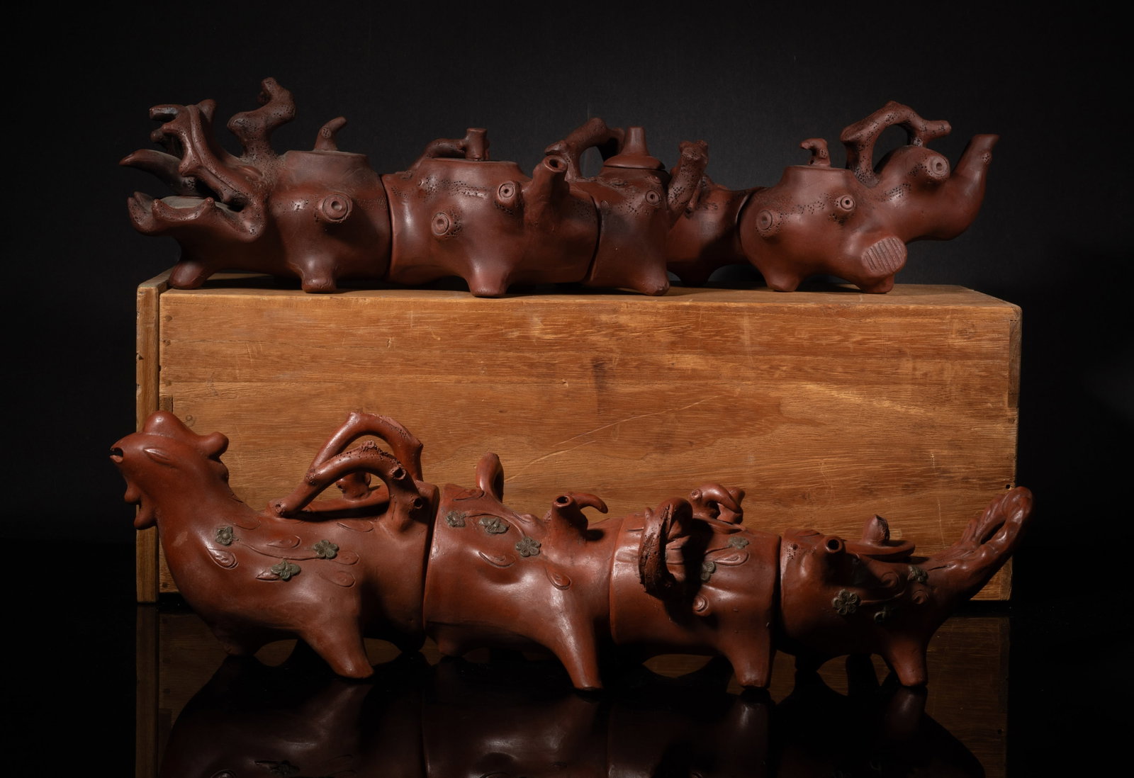 Unusual Chinese Export Yixing Zisha Tea Pots (1 of 14)