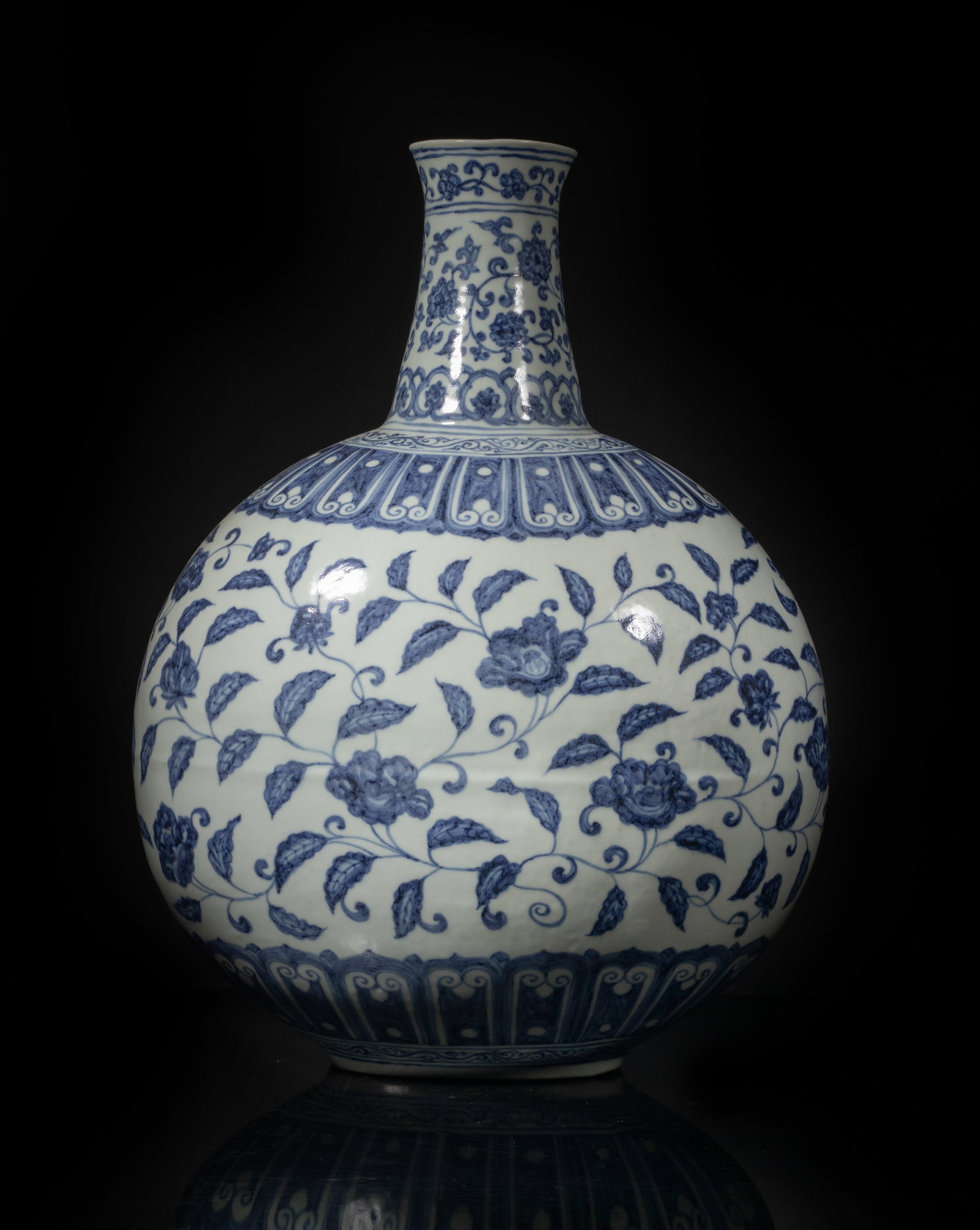 Tall Chinese Blue & White Porcelain Vase (1 of 10)