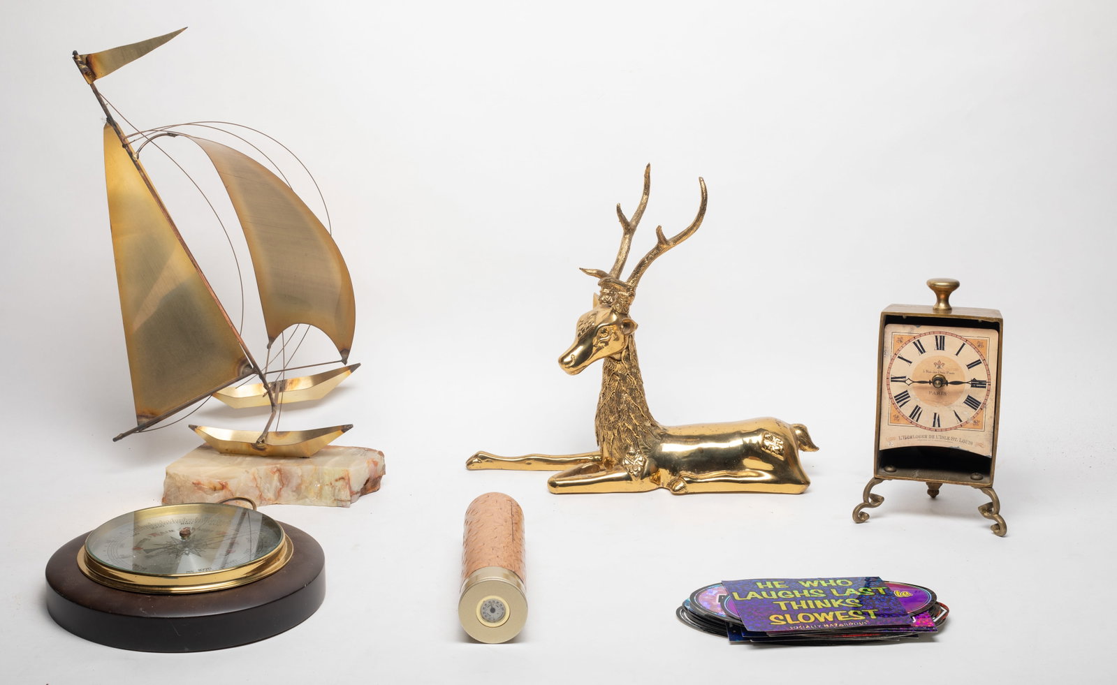 Vintage Brass Sculptures, Clocks, Decors (1 of 10)