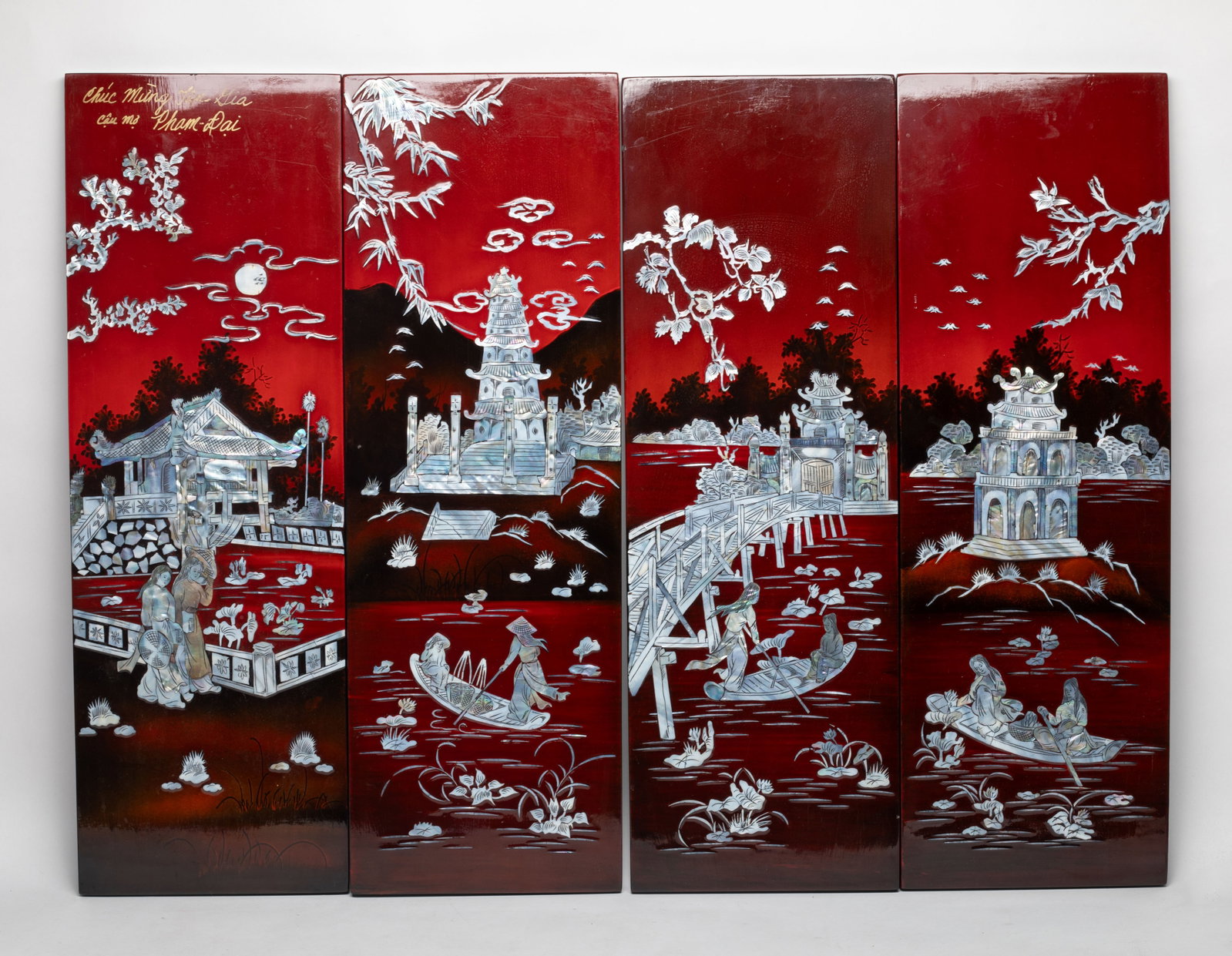 South Asian Lacquer, MOP Hanging Plaques (1 of 14)