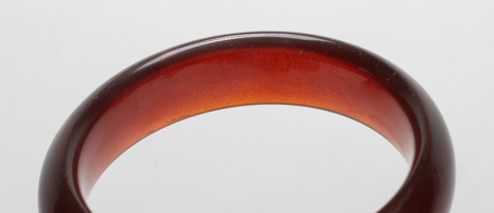 Vtg. Chinese Cherry Amber Bangle - 4