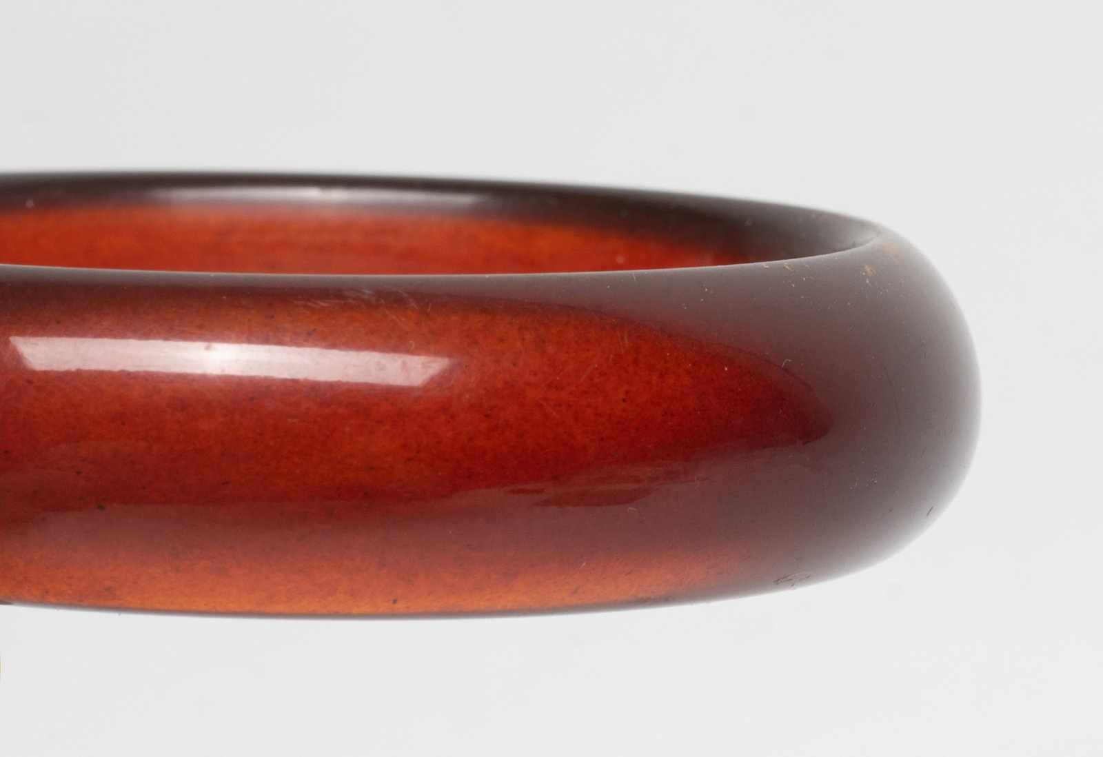 Vtg. Chinese Cherry Amber Bangle - 6