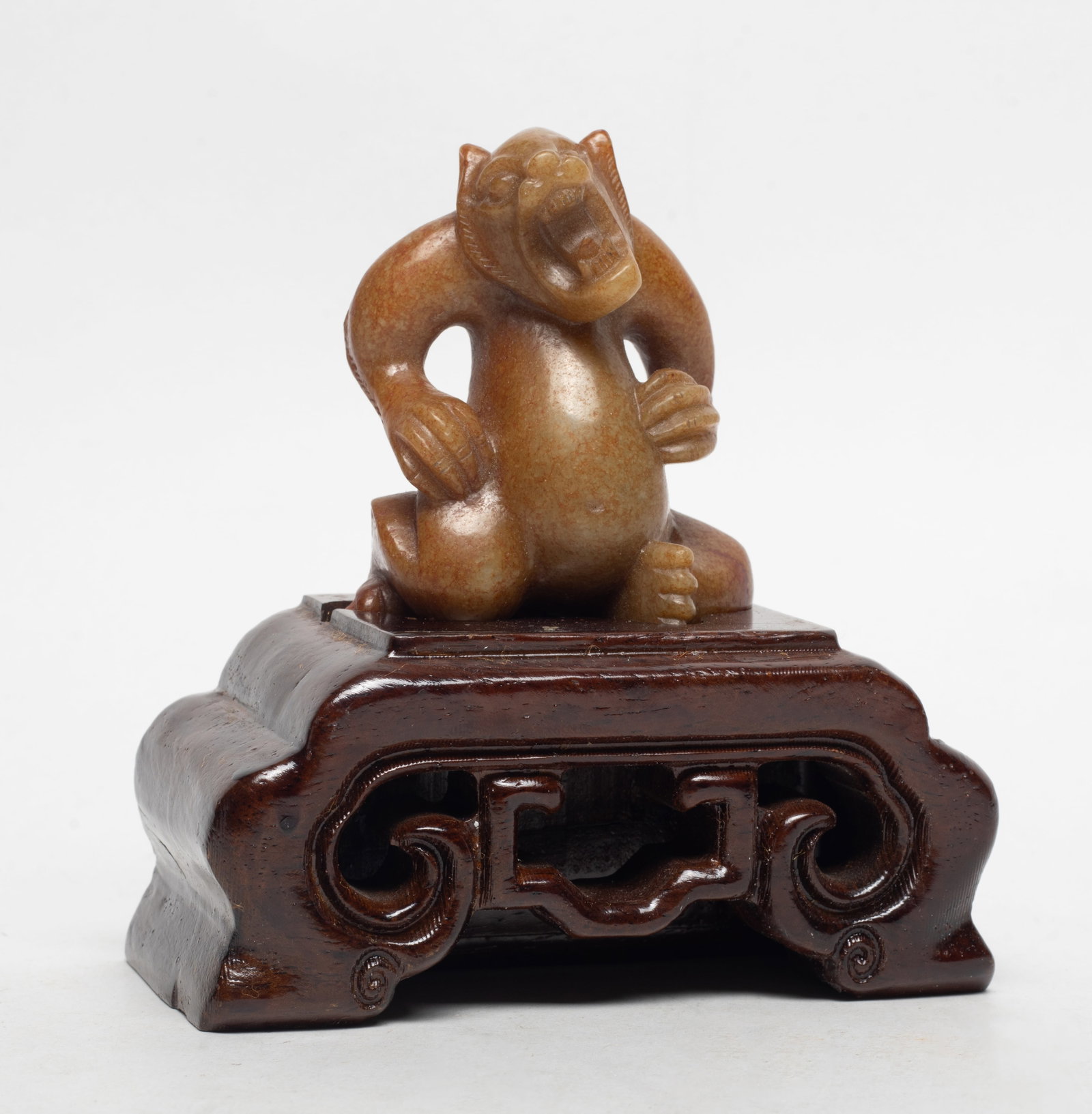 Chinese Russet Jade on Wood Base (1 of 11)