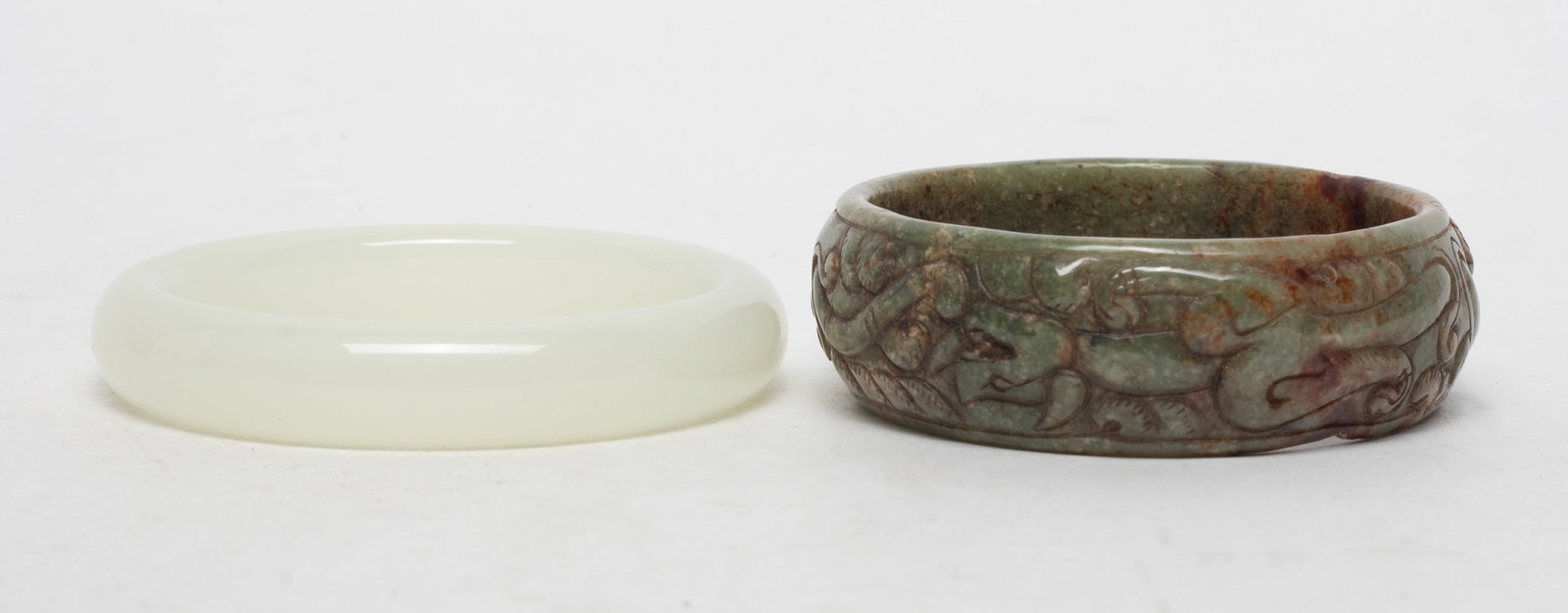 Two Chinese Jade Like/ Stone Bangles (1 of 11)