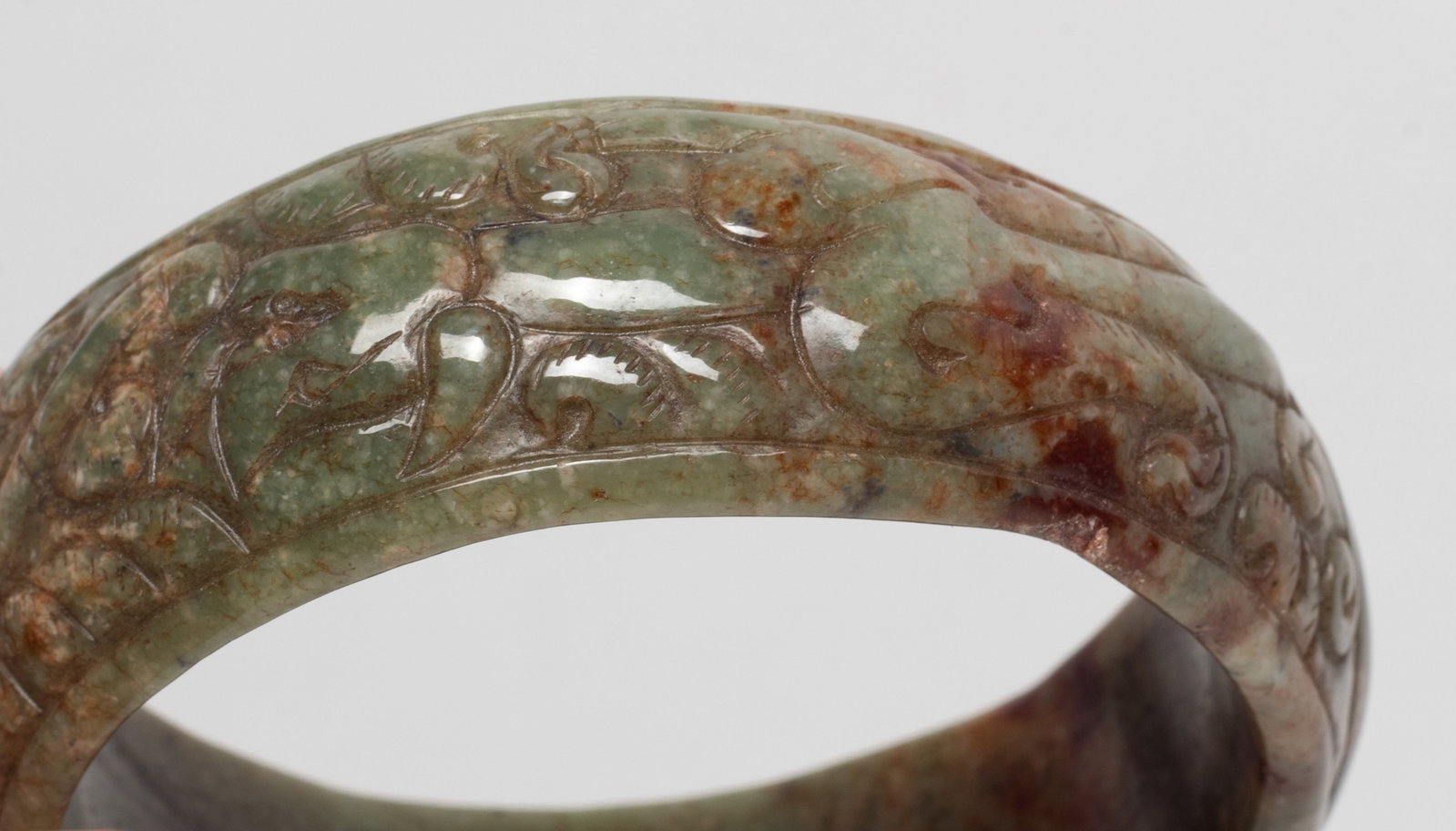 Two Chinese Jade Like/ Stone Bangles - 8