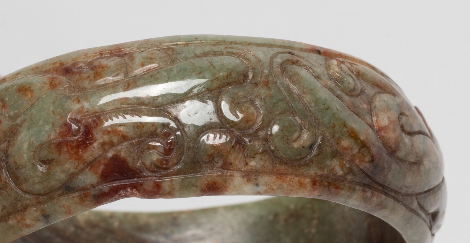 Two Chinese Jade Like/ Stone Bangles - 9