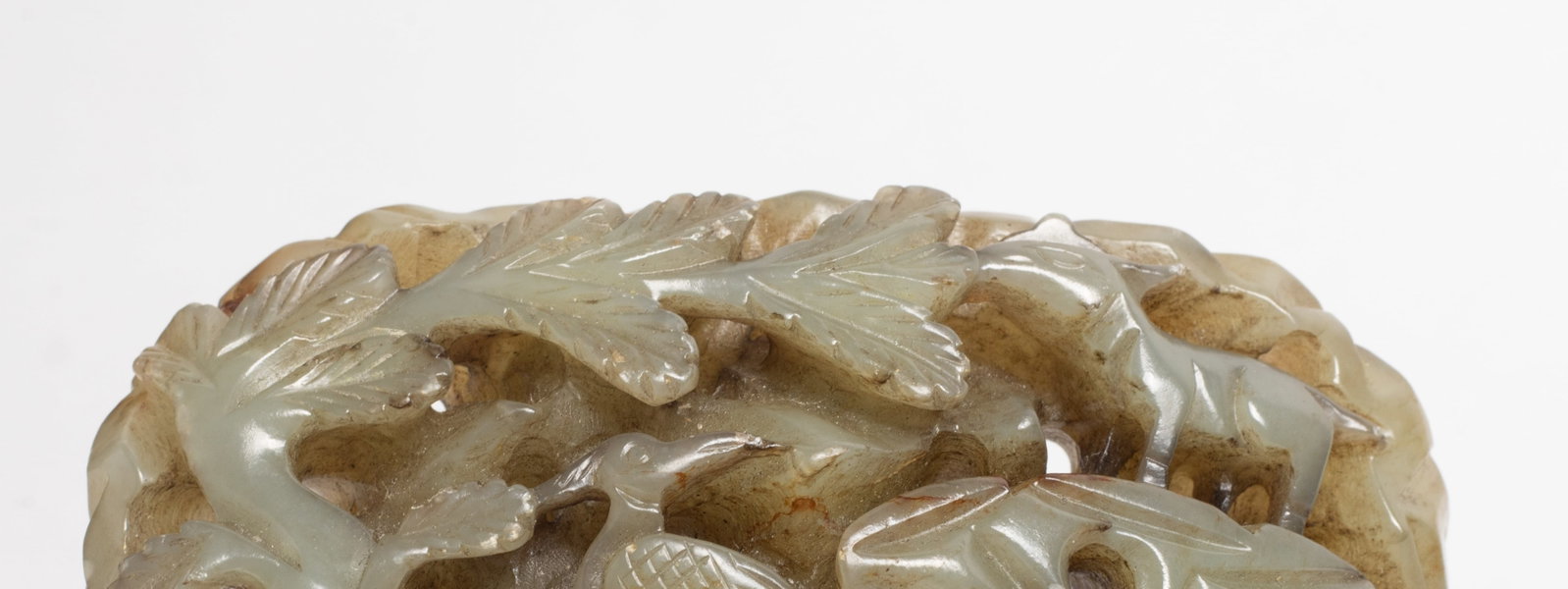 Chinese Jade Dragon Bangle, Openwork Sculpture - 4
