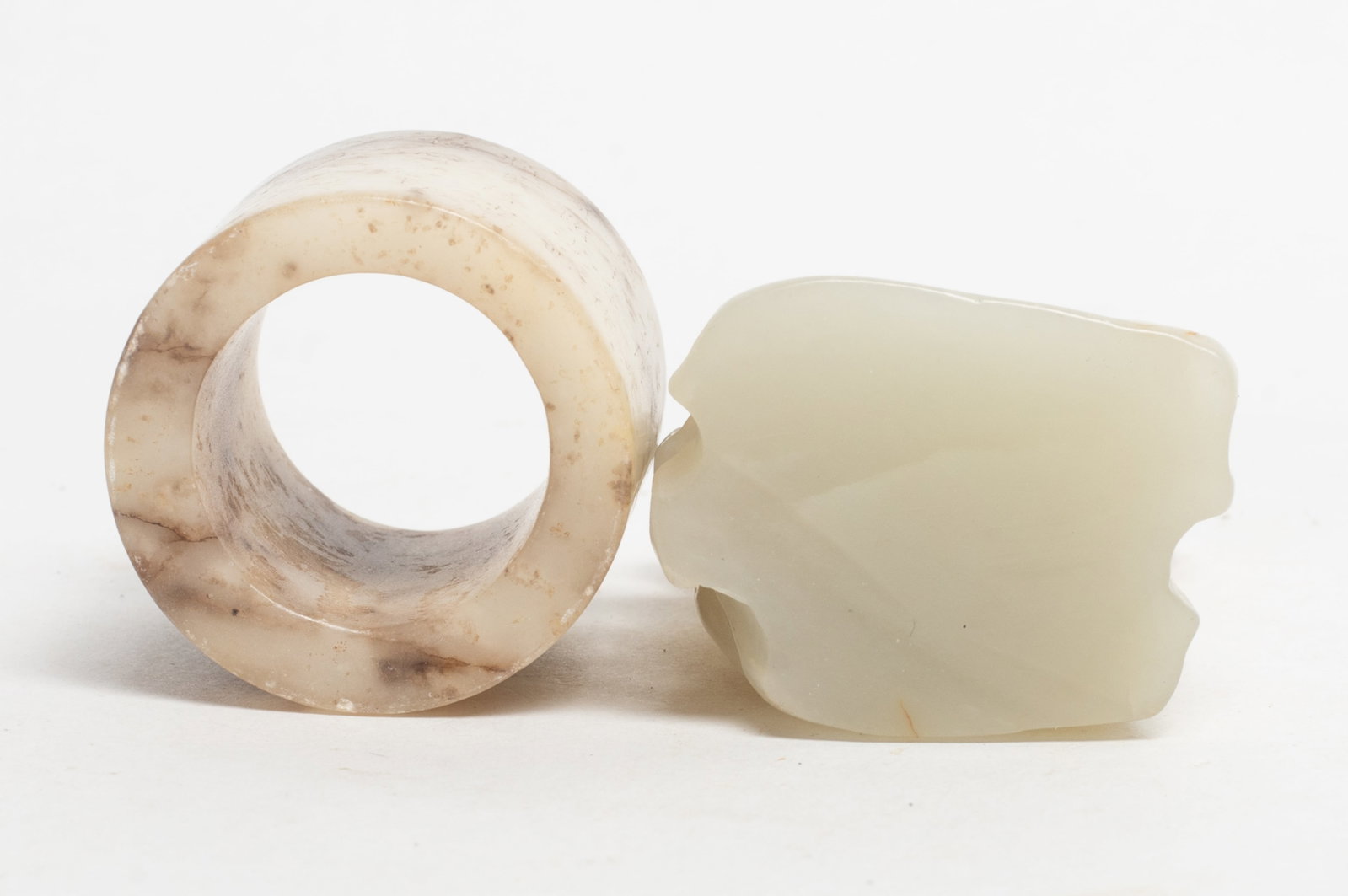 Chinese Jade Thumb Ring, Pendant Set - 9