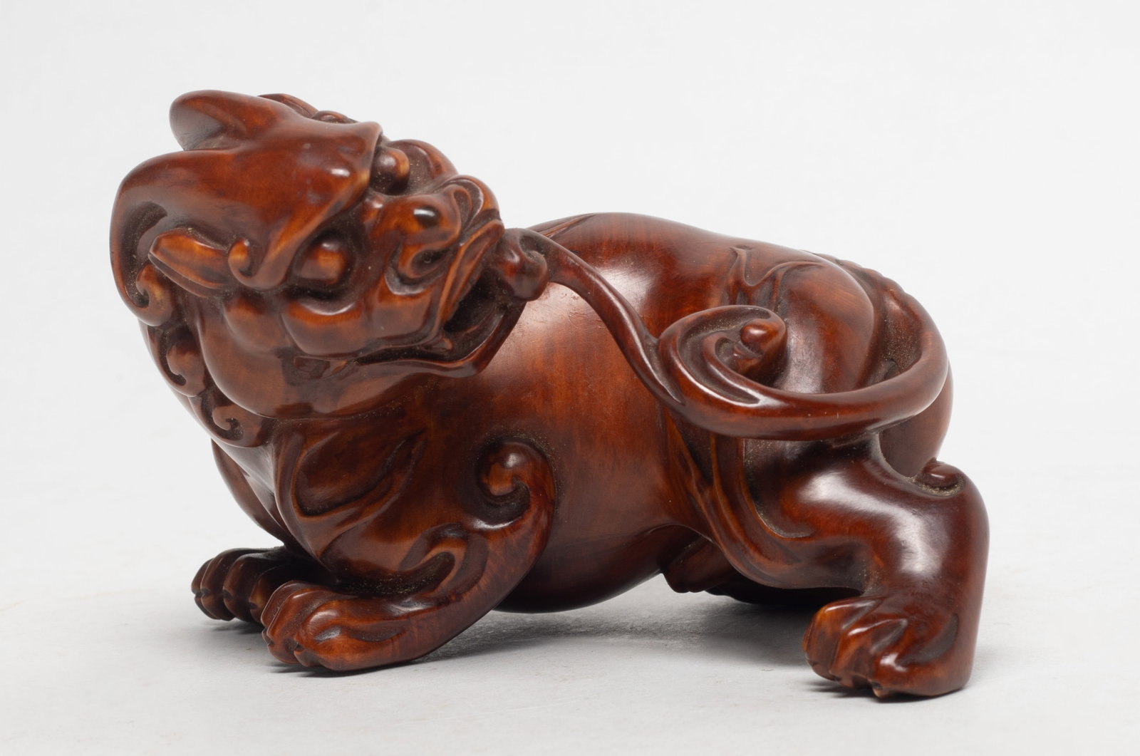 Rare Chinese Boxwood Beast, Ching (1 of 9)