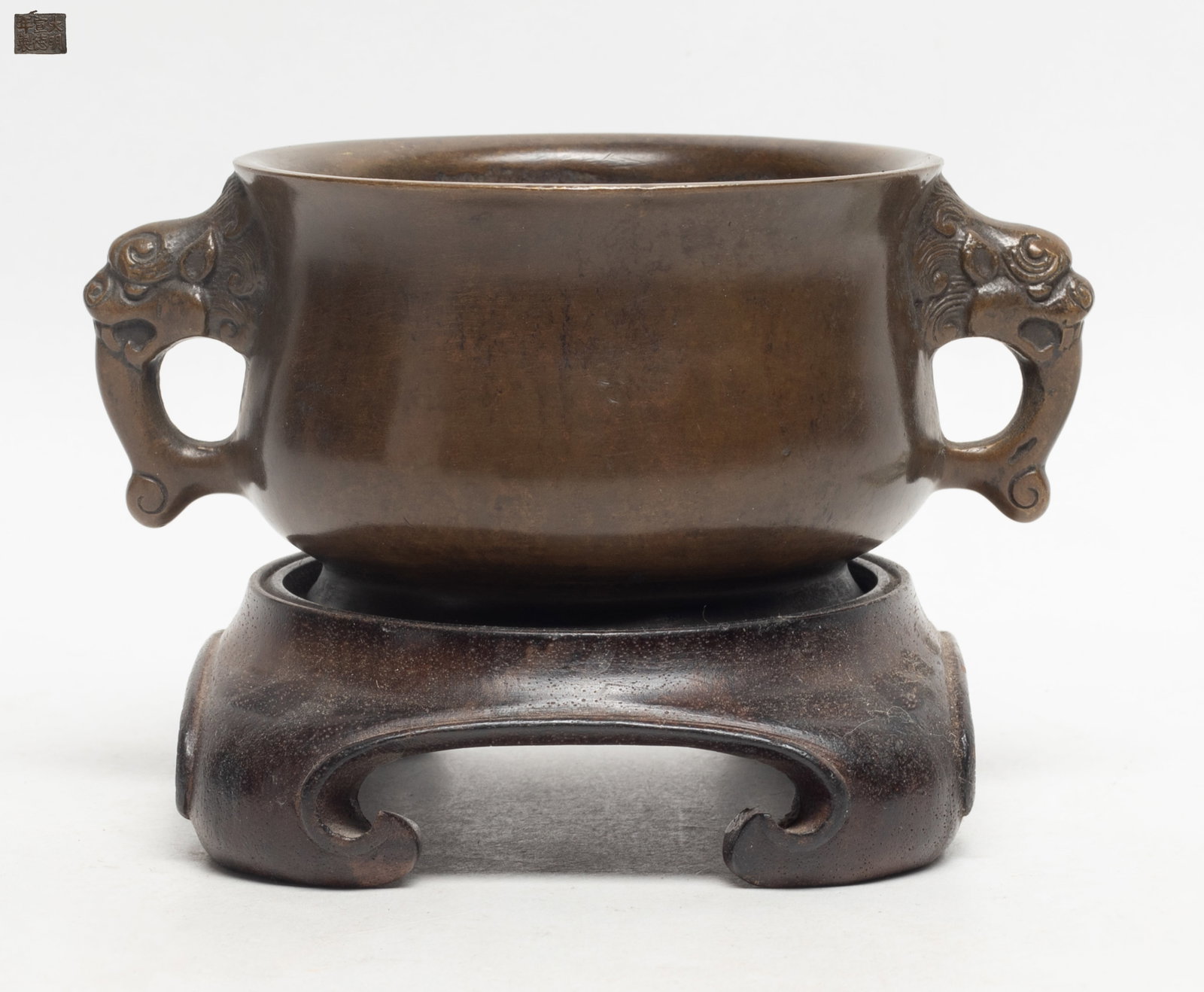 Chinese Bronze Cabinet Censer w/ Base (1 of 11)