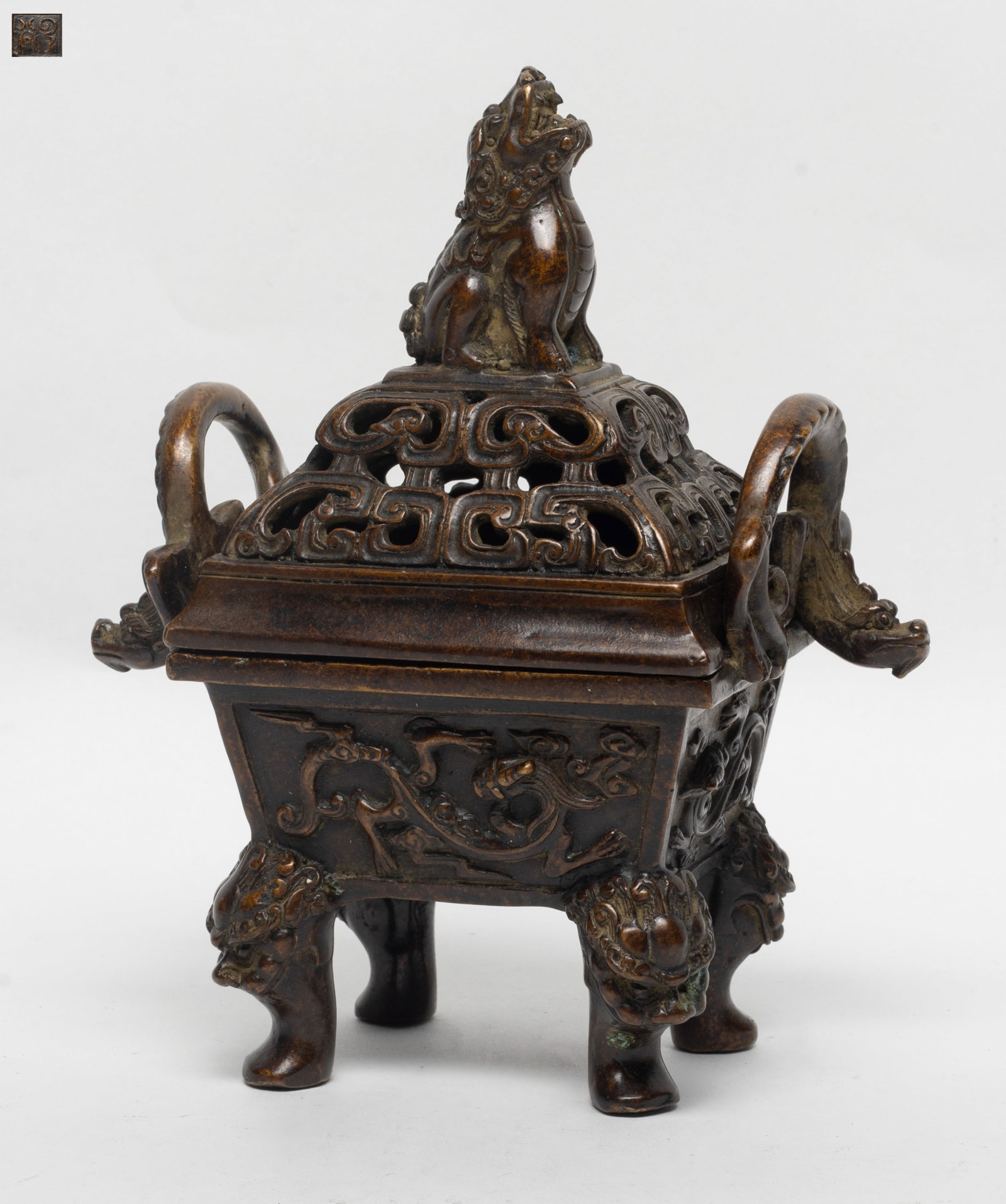 Chinese Bronze Cabinet Censer (1 of 14)