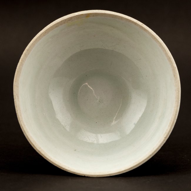 Chinese Antique Song Dynasty Light Blue Bowl: Nice and rare,light-blue color,The well-potted bowl stands on small ring foot, expanding to deep and round body, exterior covered in flower petals,parts of Mr.Locsin collections,his family acquired it