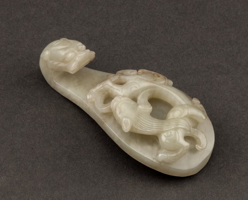 Chinese Antique Ming Jade Dragon-headed Garment Hook (1 of 10)