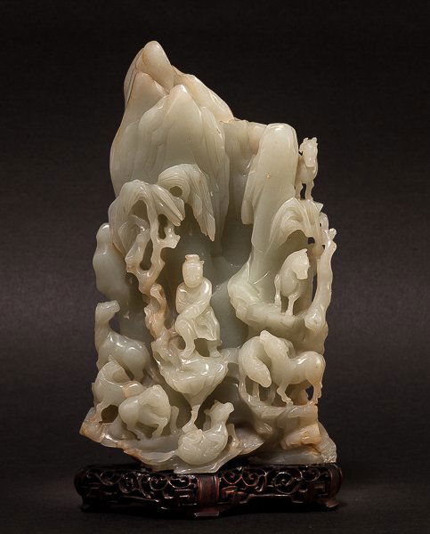 18th Qianlong Period Chinese Antique Jade Boulder (1 of 10)