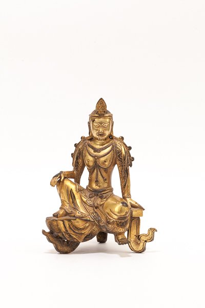 Chinese Tibetan Antique Gilt Bronze Figure: Gwan (1 of 10)
