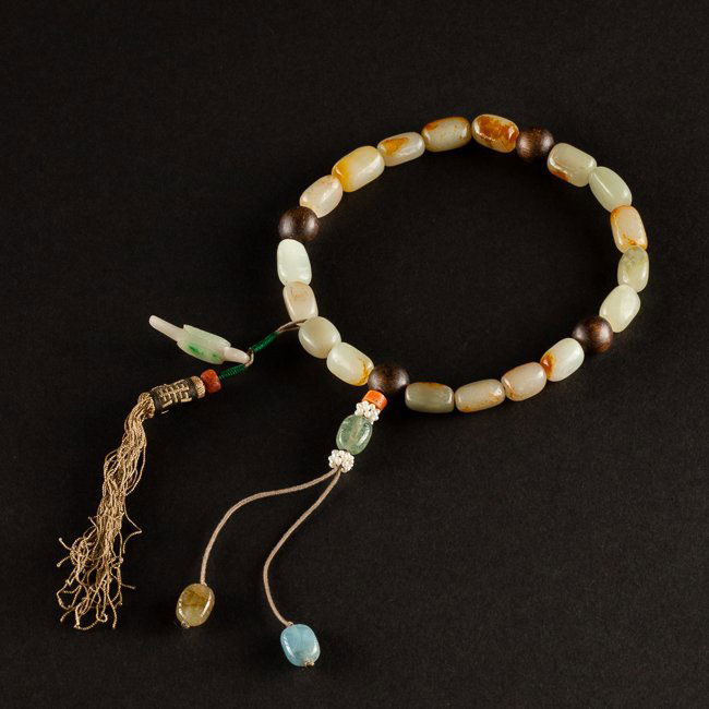 19th Chinese Antique Jade Prayer Beads (1 of 9)