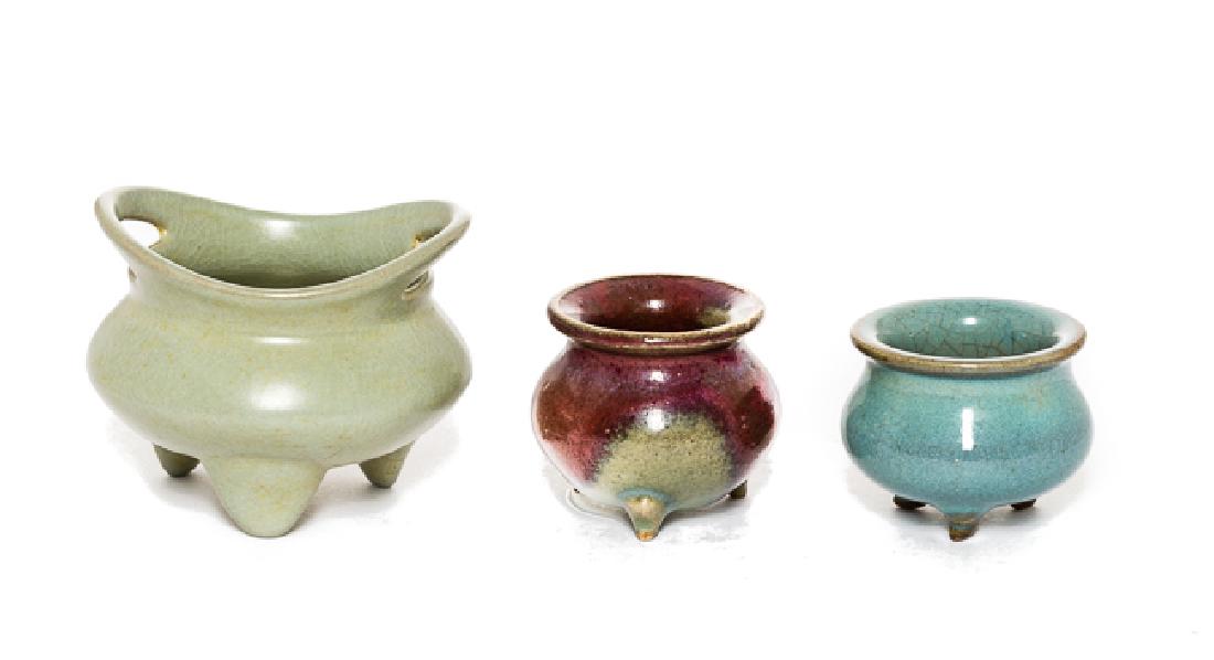 Group Chinese Antique Flambed Tripod Censer, Yuan-Ming (1 of 9)