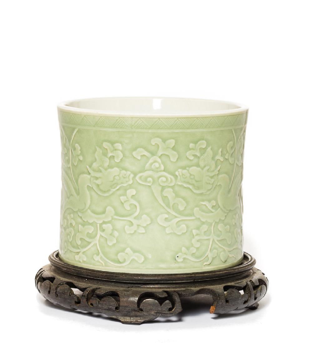 Chinese Antique Celadon Brush Washer, Qing Dynasty (1 of 10)