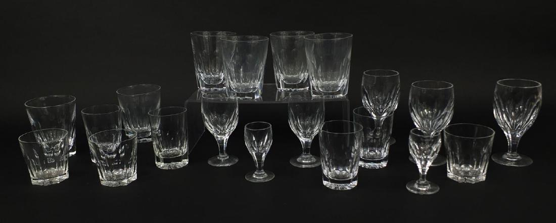 Thomas Webb crystal glassware including a set of six: Thomas Webb crystal glassware including a set of six tumblers, the largest 14cm high