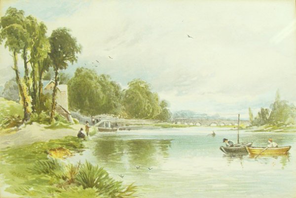 T.J. Soper - Two watercolours of figures in boats - 3