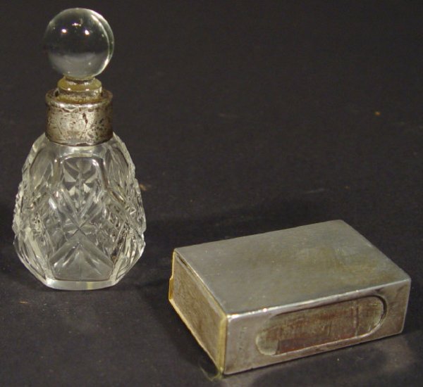 Rectangular continental silver matchbox case and 